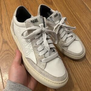 P448 Soho Leather Suede Glitter Sneakers Shoes 38 Size 7.5-8